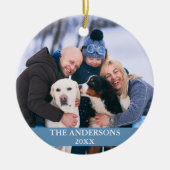 ファミリーフォトライトブルー セラミックオーナメント (正面)