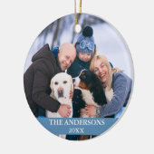 ファミリーフォトライトブルー セラミックオーナメント (左)