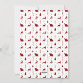 ファミリーフォトレッドホワイトトナカイのホリデーカード シーズンカード (裏面)