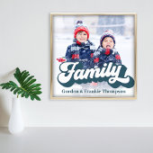ファミリーフォトレトロタイポグラフィ パーソナライズされた フォトプリント           