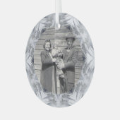 ファミリーフォト万華鏡のように千変万化するパターンスノーフレーク縁ど ガラスオーナメント (正面左)