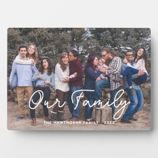 ファミリーフォト名スクリプトタイポグラフィカスタム文字 フォトプラーク (正面)