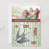 ファミリーフォト樺の木ツリーヴィンテージ鳥 (正面)