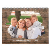 ファミリーフォト素朴ウッド2024 カレンダー (カバー)