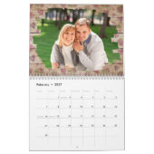 ファミリーフォト素朴ウッド2024 カレンダー (2月 2027)