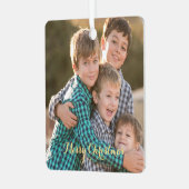 ファミリーフォト金ゴールドスエレガントクリプトの作成 メタルオーナメント (正面左)