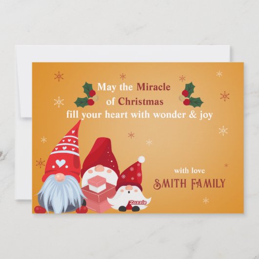 ファミリーフォト かわいい ノーム  ホリデー  メリークリスマス シーズンカード (裏面)