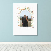 ファミリーフォト アーチ 水彩 ボタニカル エレガント キャン キャンバスプリント (インサイチュ (ウッドフロア))