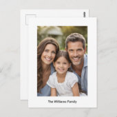 ファミリーフォト シンプル モダン 白枠 カスタム ポストカード (正面/裏面)