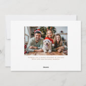 ファミリーフォト モダンゴールド メリークリスマス ホリデー シーズンカード (裏面)