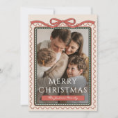 ファミリーフォト ヴィンテージ クリスマス スタンプ コケティー 招待状 (正面)