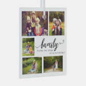 ファミリーフォーエバー5フォトコラージュ引用文スウィート ガラスオーナメント (正面右)