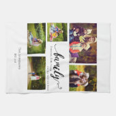 ファミリーフォーエバー5フォトコラージュ引用文スウィート キッチンタオル (横)