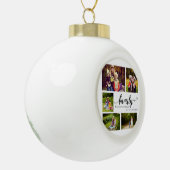 ファミリーフォーエバー5フォトコラージュ引用文スウィート セラミックボールオーナメント (左)