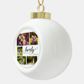ファミリーフォーエバー5フォトコラージュ引用文スウィート セラミックボールオーナメント (右)