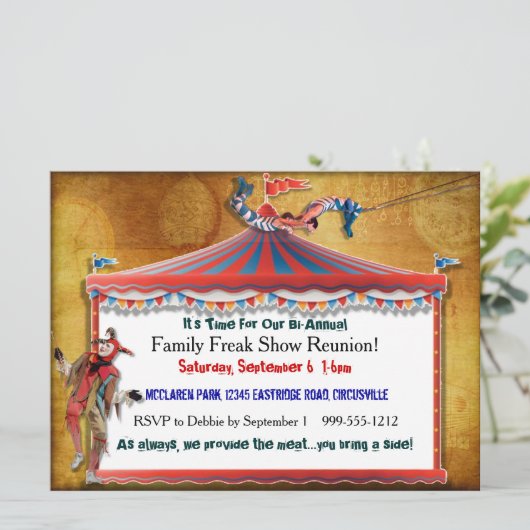 ファミリーフリークショー懇親会招待状 招待状 (スタンド正面)