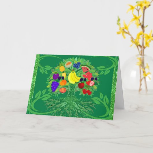 ファミリーフルーツツリーグリーティングカード カード (黄色い花)