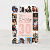 ファミリーフレンズフォトコラージフレームハッピーバースデー カード (正面)