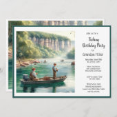 ファミリーフレンズ魚釣り誕生日パーティー 招待状 (正面/裏面)