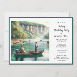 ファミリーフレンズ魚釣り誕生日パーティー 招待状