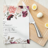 ファミリーフローラブルゴーニュ キッチンタオル (四つ折り)