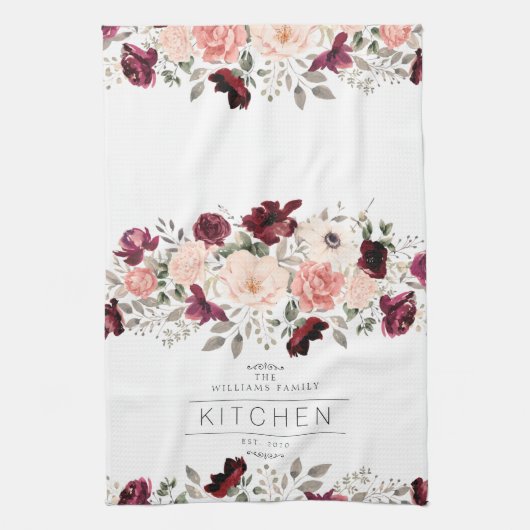 ファミリーフローラブルゴーニュ キッチンタオル (縦)