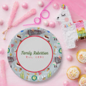 ファミリーフードカスタムおもしろいピクニック懇親会 ペーパープレート (パーティー)