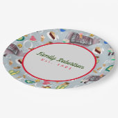 ファミリーフードカスタムおもしろいピクニック懇親会 ペーパープレート (アングル)