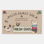 ファミリーフ素朴ァームチキン卵カートンシール 長方形シール (正面)