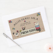ファミリーフ素朴ァームチキン卵カートンシール 長方形シール (封筒)