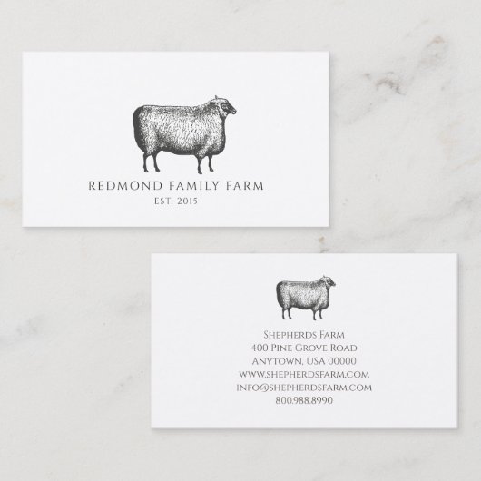 ファミリーフ素朴ァーム 名刺 (正面/裏面)