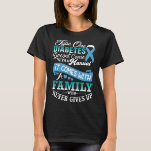 ファミリーブルーリボン糖尿病用一型糖尿病 Tシャツ
