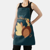 ファミリーブルー&ブラウン与え感謝してい引用文トルコ秋 エプロン (インサイチュ)