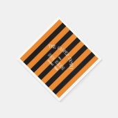 ファミリーブークルーオレンジブラックストライプハロウィーン スタンダードカクテルナプキン (角)