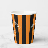 ファミリーブークルーオレンジブラックストライプハロウィーン 紙コップ (左)