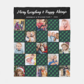 ファミリープレイドキルトパーソナライズされた写真コラージュ フリースブランケット (正面)