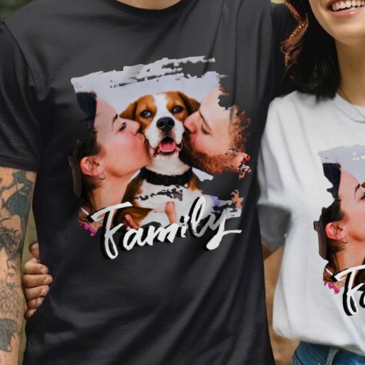 ファミリーペットセルフ写真テンプレート基本Tシャツ Tシャツ