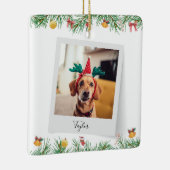 ファミリーペットドッグフォトクリスマスホリデーキープサケ セラミックオーナメント (右)