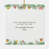 ファミリーペットドッグフォトクリスマスホリデーキープサケ セラミックオーナメント (裏面)