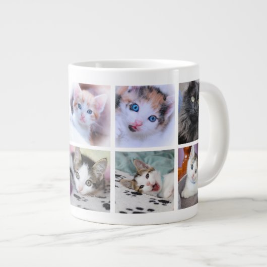 ファミリーペットフォトコラージュ ジャンボコーヒーマグカップ (正面右)