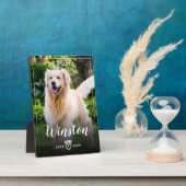 ファミリーペットフォトメモリアル記念ポープリントハート フォトプラーク (側面)