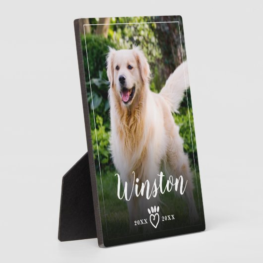 ファミリーペットフォトメモリアル記念ポープリントハート フォトプラーク (側面)