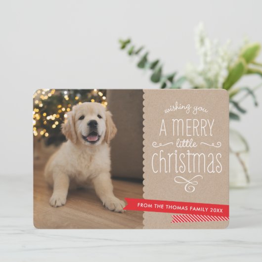 ファミリーペットモダンおもしろいお洒落タイポグラフィ シーズンカード (スタンド正面)