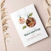 ファミリーペット写真モダンクリスマスホリデーカード