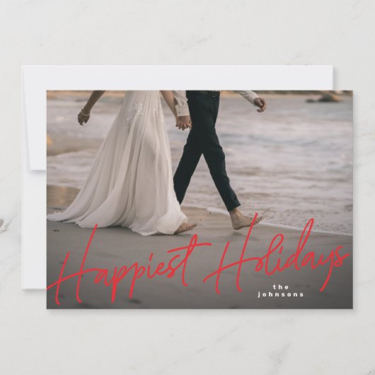 ファミリーホリデーカードハッピエストレッドホリディフォト シーズンカード (正面)