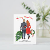 ファミリーホリデークリスマスカード（ヘアブロンド、赤） シーズンカード (スタンド正面)