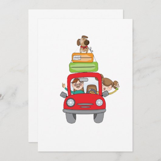 ファミリーホリデーバケーション招待状 招待状 (正面/裏面)