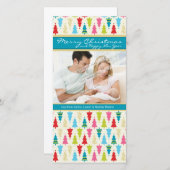 ファミリーホリデーフォトカード:: patternedxmastree 1P シーズンカード (正面/裏面)