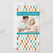 ファミリーホリデーフォトカード:: patternedxmastree 1P シーズンカード (正面)