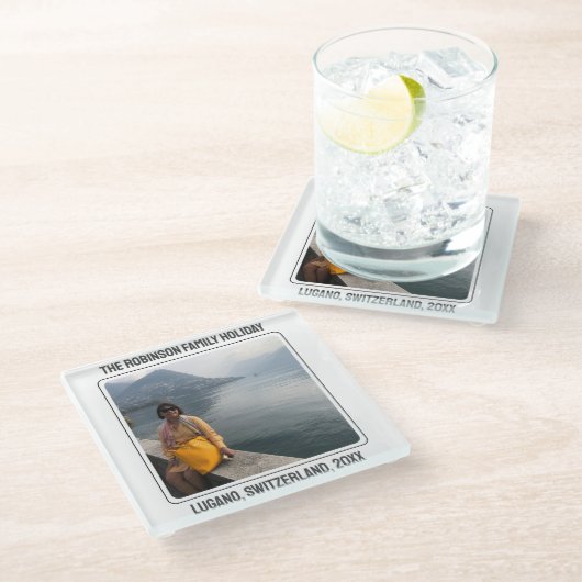 ファミリーホリデーメモリーズスーベリーコースター ガラスコースター (アングル)